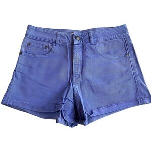 French Connection Women’s 10 Periwinkle Blue High Rise Jean Shorts Stretch Denim